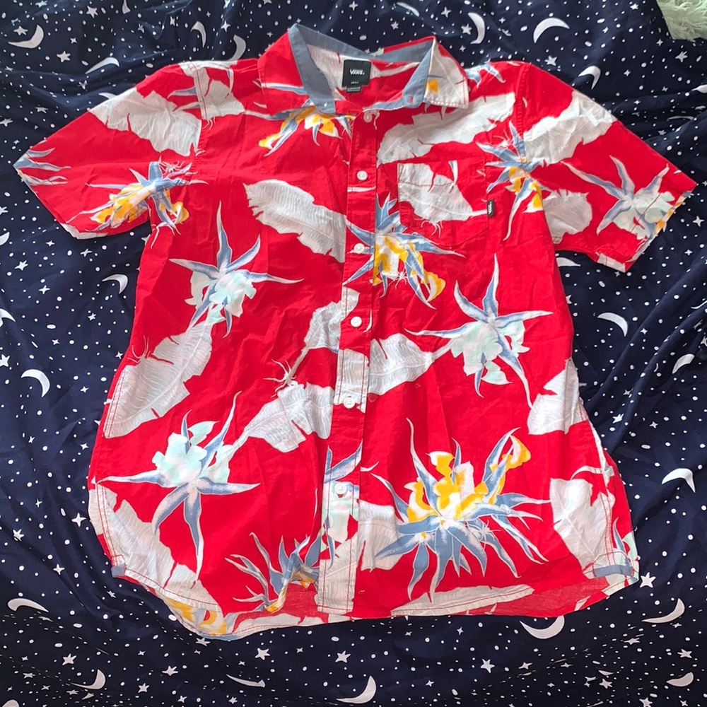 🌹Vans Men’s Hawaiian floral button-up🌹